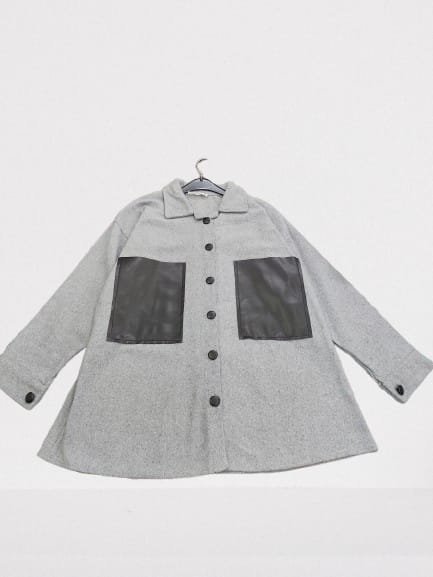 قميص شتوي باجياب جلدية